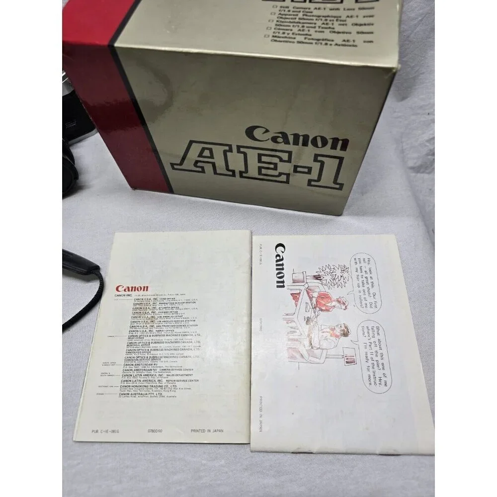 Canon AE-1 35mm Film Camera Canon 50mm Lens- NOT TESTED- With Box- READ - Picture 4 of 16